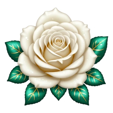 Glitter White Roses sticker
