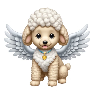 Perro french poodle con alas sticker