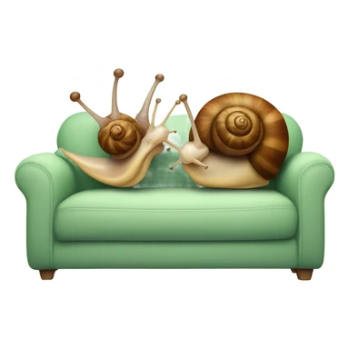 Two snails sitting on a couch  sticker