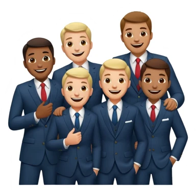 full group of five men sticker