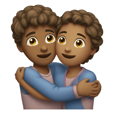 two people hugging each other  sticker