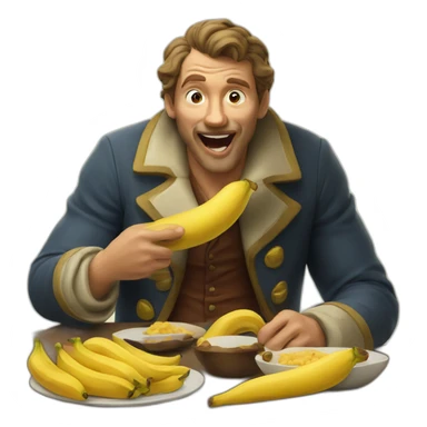 dutch man eating a banna sticker