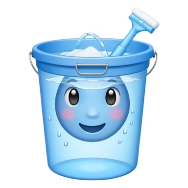 bucket with a rag for cleaning sticker