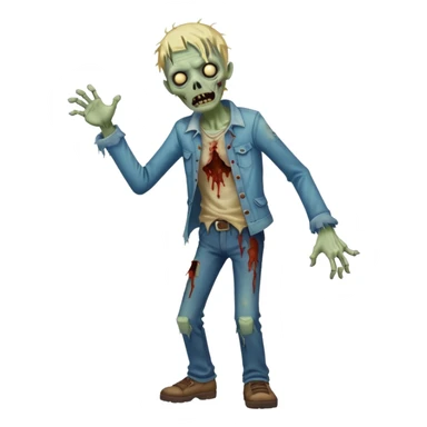 A cute, cheerful, full-length zombie is standing and dancing sticker