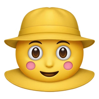 an emoji with no face with a hat on sticker