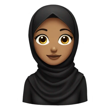girl with black hijab and eyelashes sticker