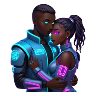 cyberpunk neon love sticker