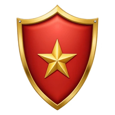 Crimson red premium shield with star sticker