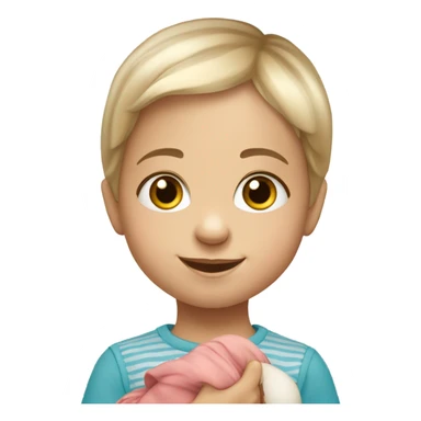 Russian 5 year old child with doll portrait sticker