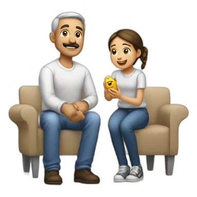 padre e hija disfrutando juntos un juego blancos sticker