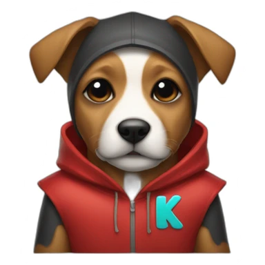 puppy player with a red k9 hood sticker