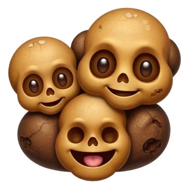 a poop emoji with 3 tiny skulls inside sticker