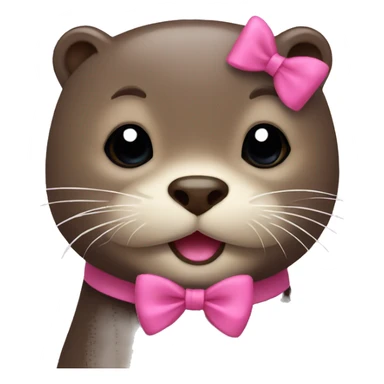 Otter with pink bow sticker