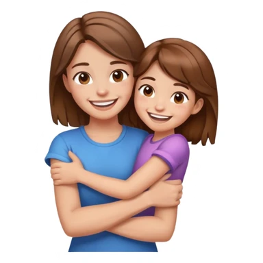 Arms crossed holding laughing girl with brown hair  sticker