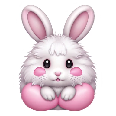 Bunny with pink hearts sticker