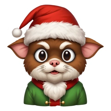 mogwai from the movie gremlins with a santa hat sticker