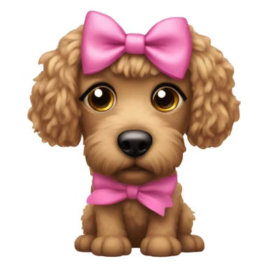 Doodle with eyes, a pink bow, and legs sticker
