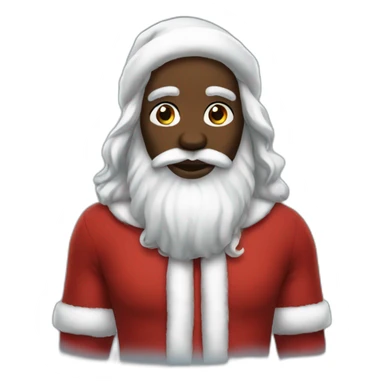 black santa with long hair sticker