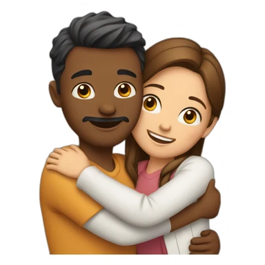 Couple hugging each other sticker