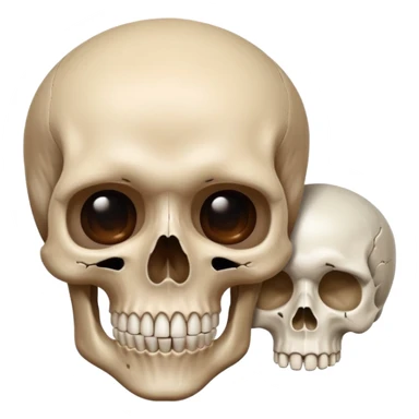 A skull and a shocked in one sticker