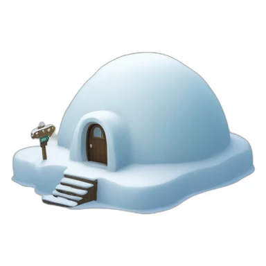 question mark sign on solid igloo sticker