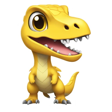 cute yellow velociraptor pokemon sticker