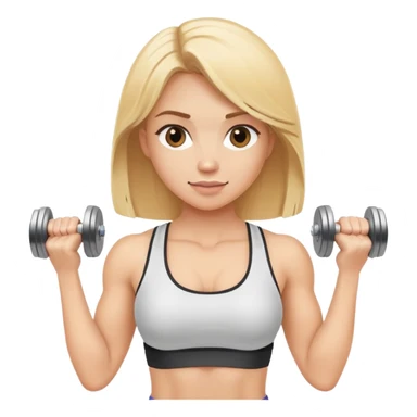 blonde gym girl with dumbells sticker