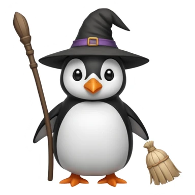 Cadı penguen sticker