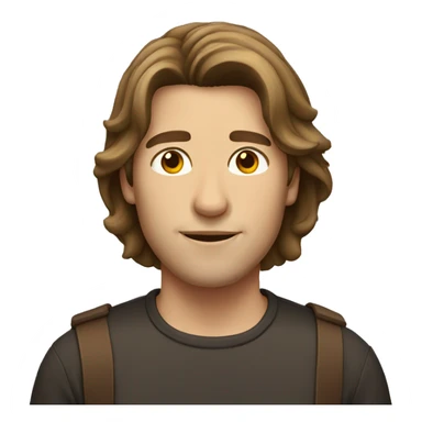 Guy with shoulder-length brown hair sticker