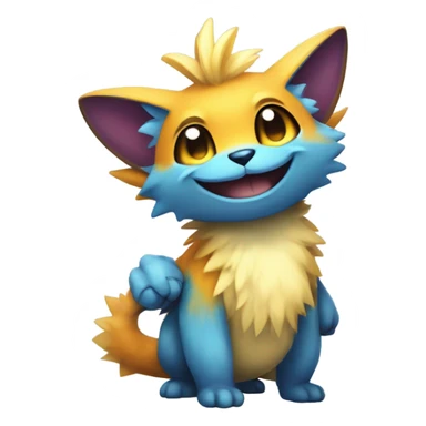 Colorful cute furry anthropomorphic painted Fakémon-Pokémon-creature sticker
