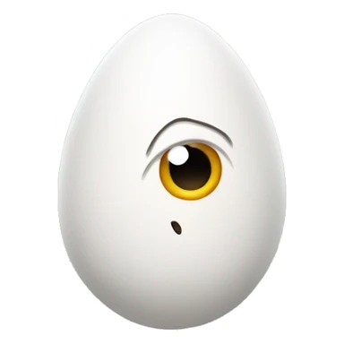 egg with a surprised face sticker