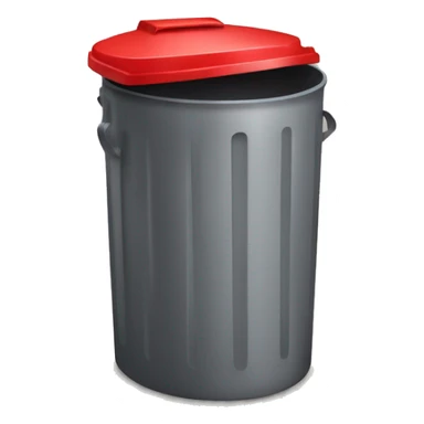 " Dustbin emoji with a Red lid, designed to symbolize deletion."  sticker