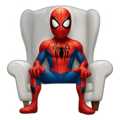 spiderman relaxing in chair sticker