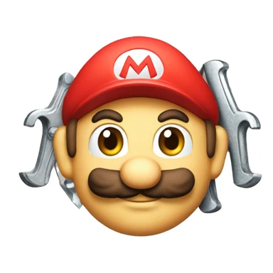 mario bros theme plumbing holding wrench  sticker