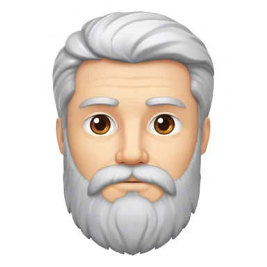 Stoic man with beard and hair sticker