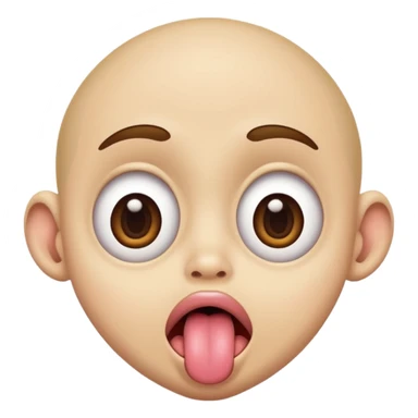 retarded silly face huge eyes tongue out sticker