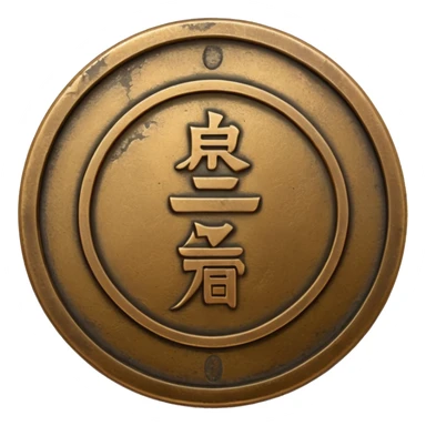 an old chinese coin sticker