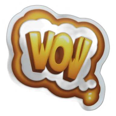 Word "WOW" on a Pealing Sticker sticker