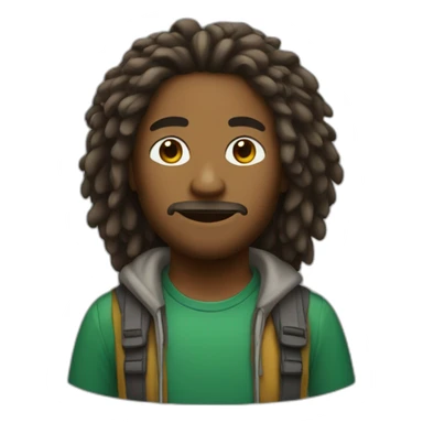 persona de colores con pelo rastas sticker