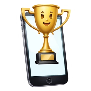 a trophy in a mobile phone sticker