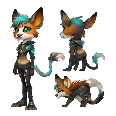 Cool cute Kawaii edgy fantasy shiny animal  fursona Fionbri vernid by griffsnuff & LiLaiRa & Falvie full body sticker