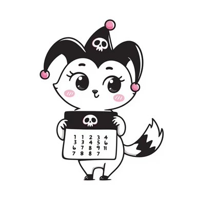 kuromi holding a calendar sticker