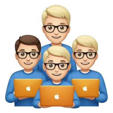 Group of 4 vibe coders, all male and white skinned  sticker