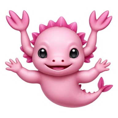 playful ajolote axolotl with waving arms sticker