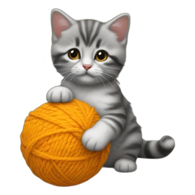 Chaton qui joue avec une pelote de laine sticker