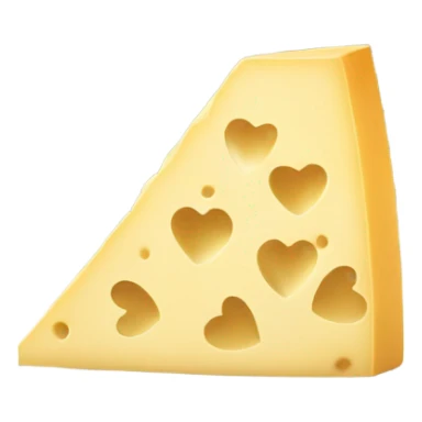 Swiss Cheese wedge in the shape of a heart sticker