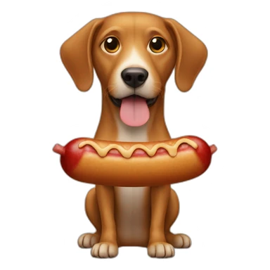 dog with a sausage as a body sticker