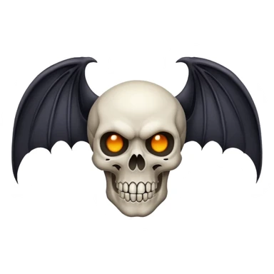 skull emoji transformed into a bat sticker
