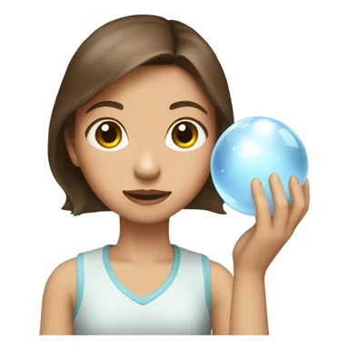 Girl with brown hair and crystal ball sticker