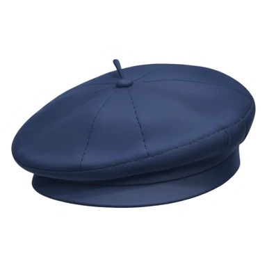 A standalone beret, classic wool design, floating on a plain background — no head, no face, just the beretblue beret without human head sticker